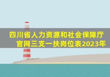 四川省人力资源和社会保障厅官网三支一扶岗位表2023年